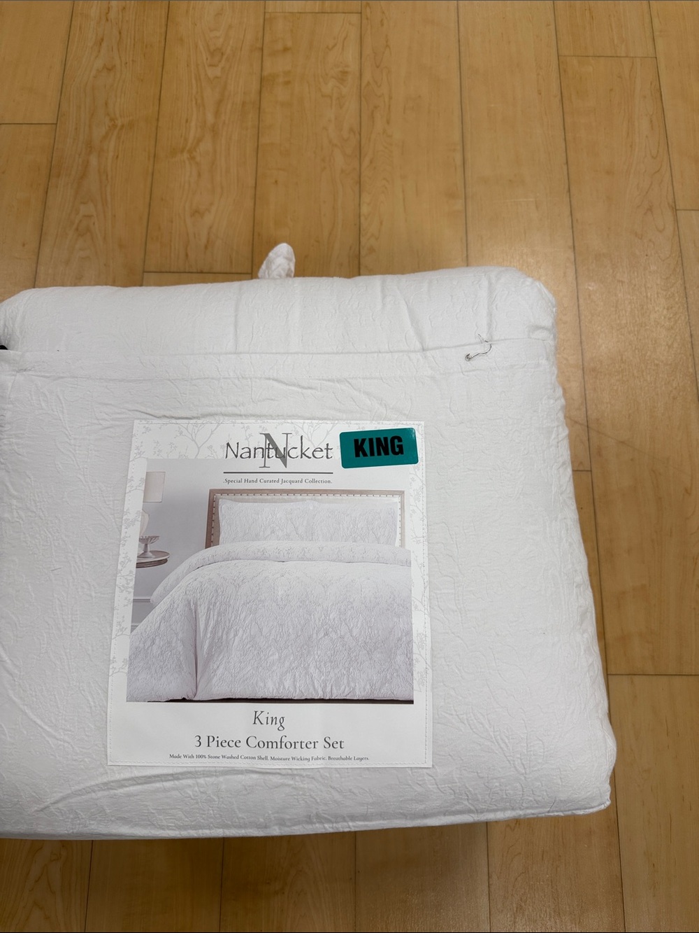 NANTUCKET 3pc Cotton Comforter Set 100% Stone Washed Fabric